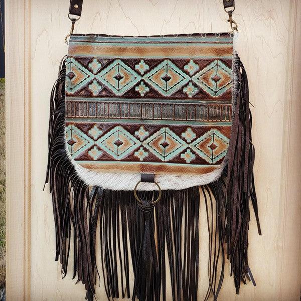 Hair w/ Turquoise Navajo Flap Crossbody Handbag - Wildflower Hippies