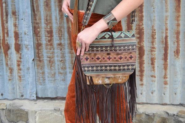 Hair w/ Turquoise Navajo Flap Crossbody Handbag - Wildflower Hippies