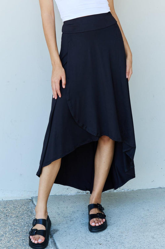 High Waisted Flare Maxi Skirt in Black - Wildflower Hippies
