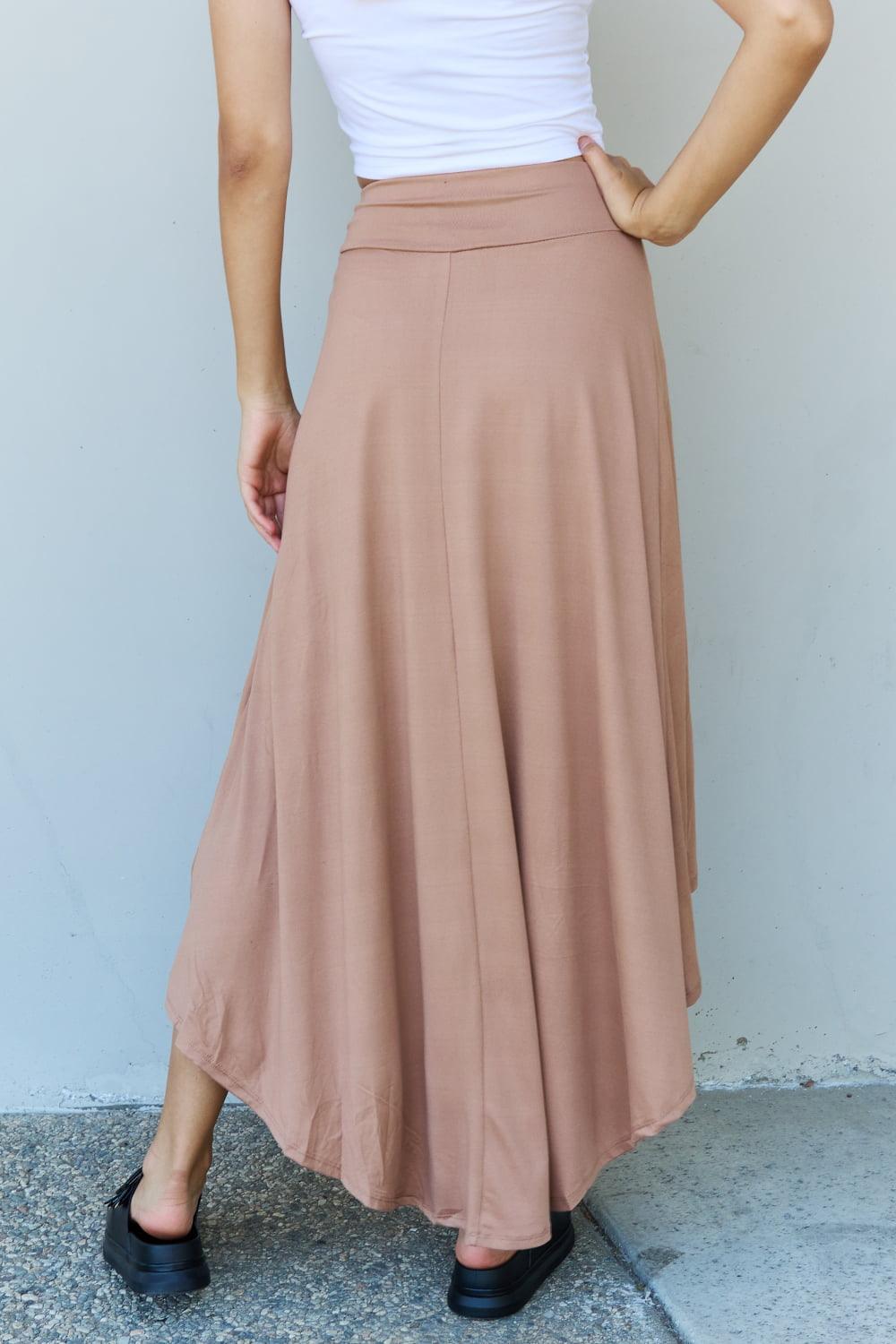 High Waisted Flare Maxi Skirt in Camel - Wildflower Hippies