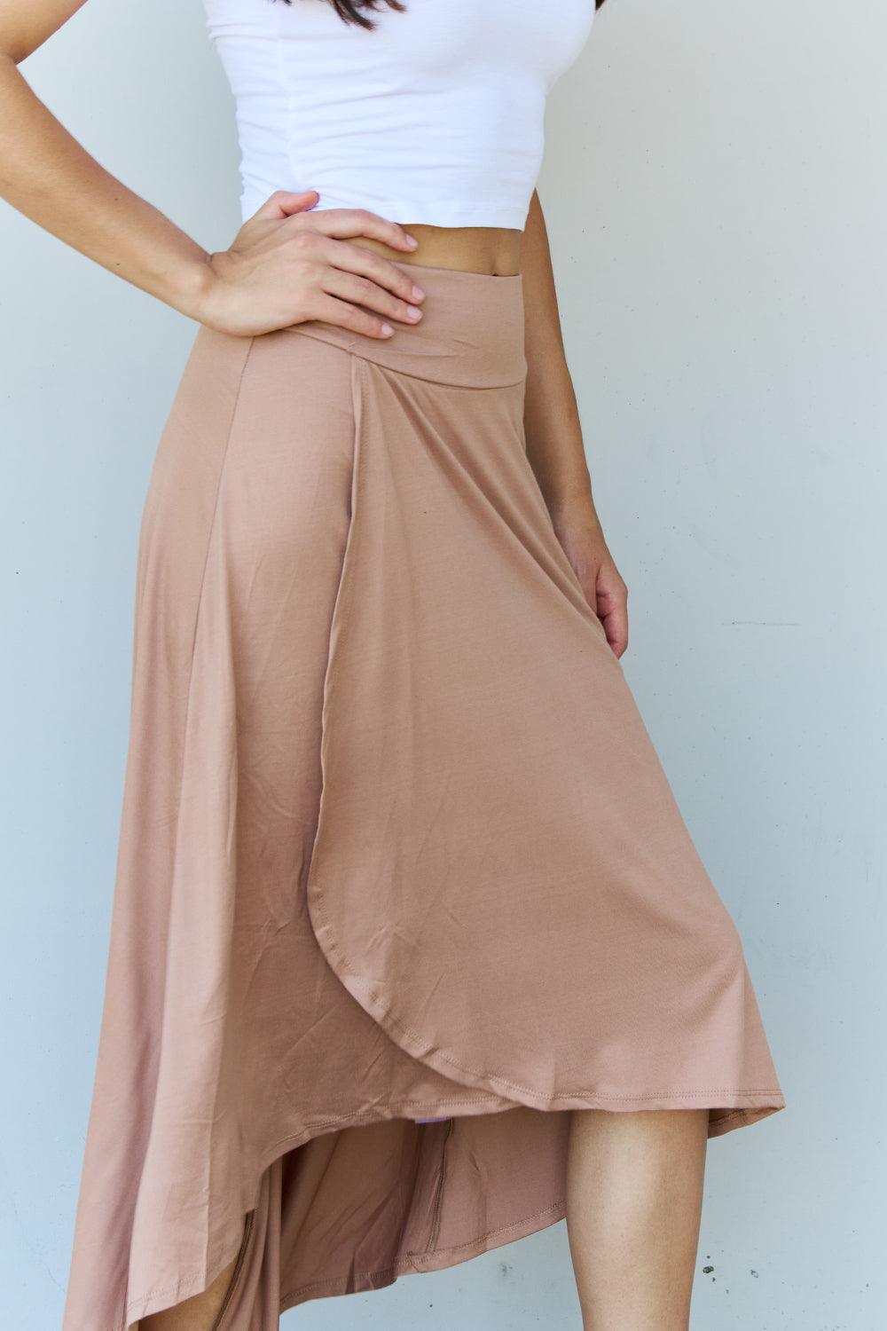 High Waisted Flare Maxi Skirt in Camel - Wildflower Hippies