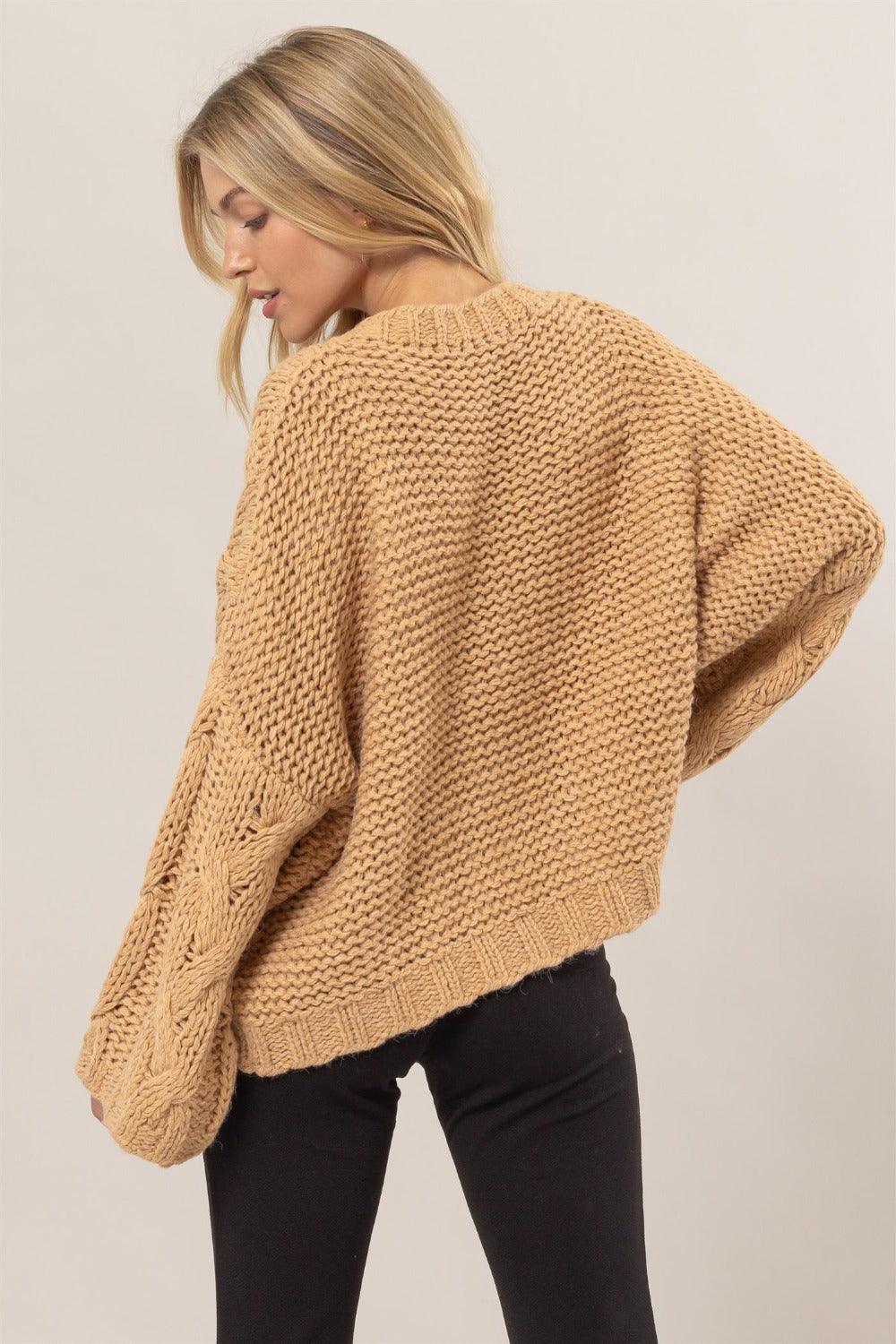 HYFVE Cable Knit V-Neck Sweater - Wildflower Hippies