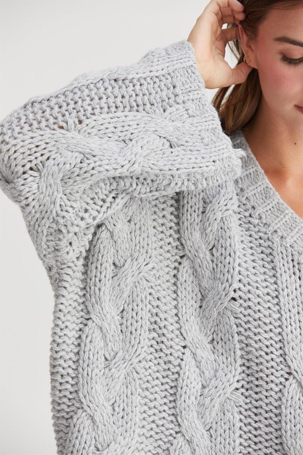 HYFVE Cable Knit V-Neck Sweater - Wildflower Hippies