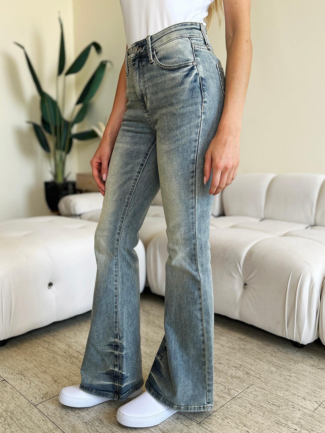 Judy Blue Full Size High Waist Flare Jeans - Wildflower Hippies