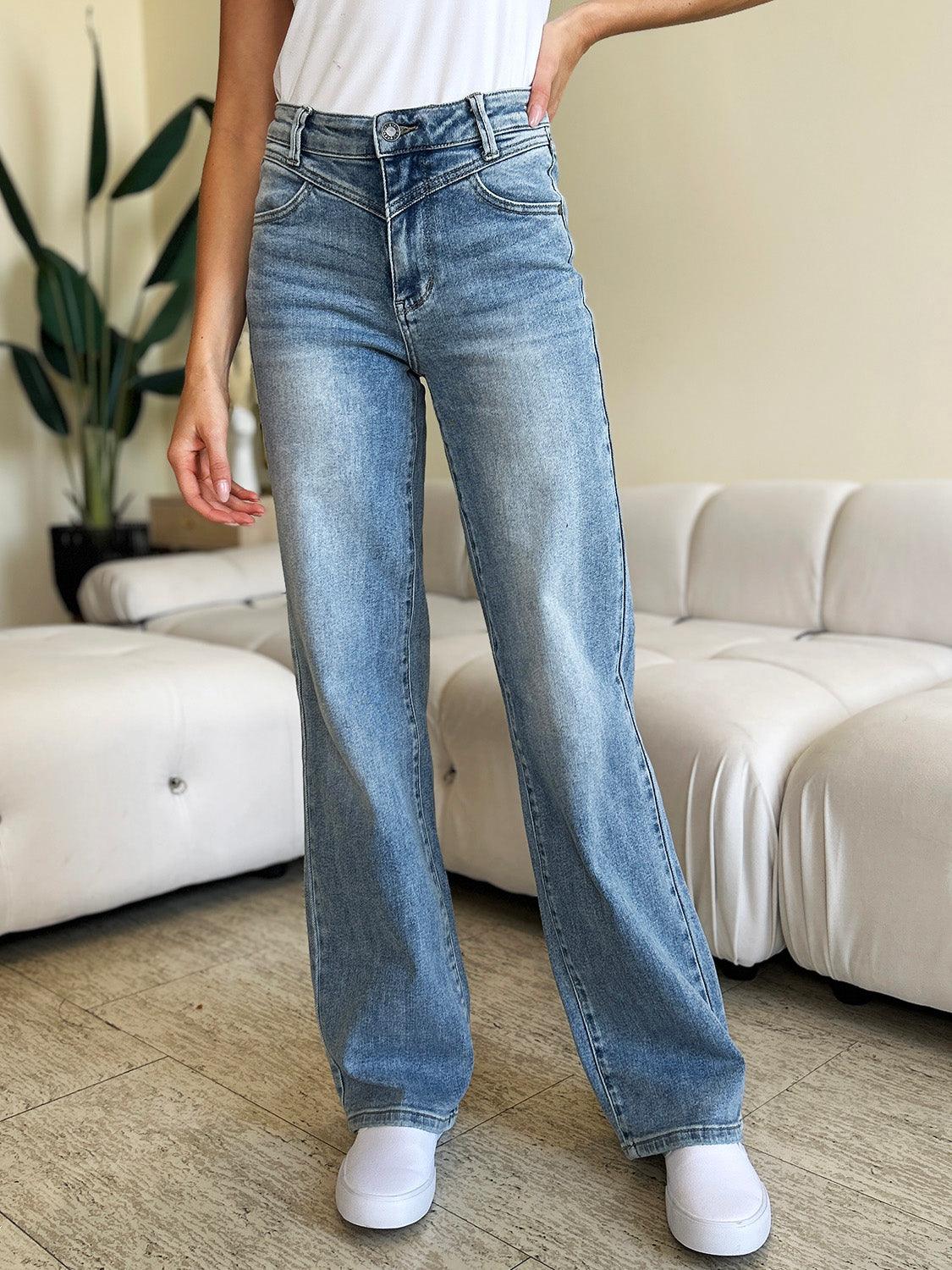 Judy Blue Full Size High Waist Wide Leg Jeans - Wildflower Hippies