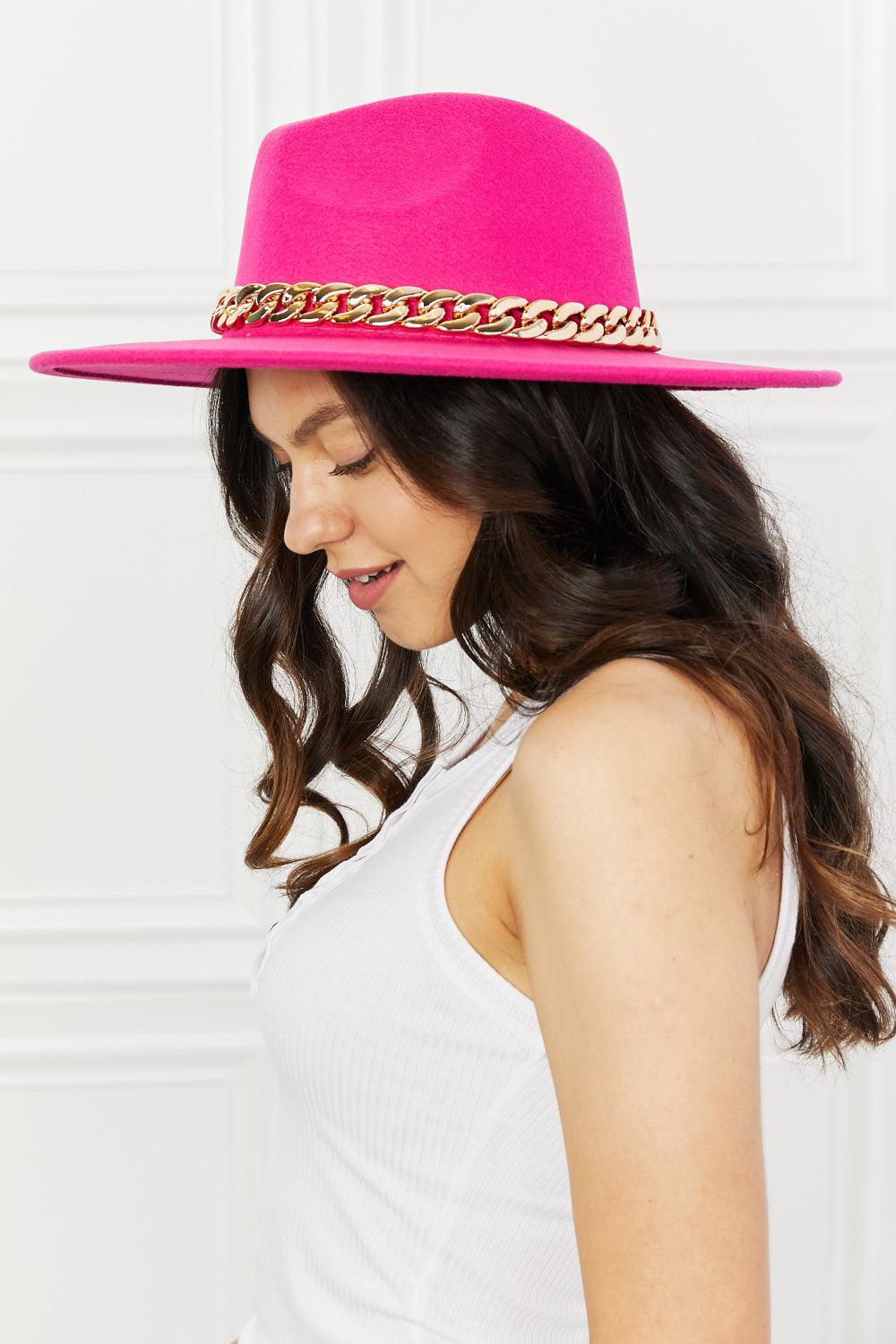 Keep Your Promise Fedora Hat in Pink - Wildflower Hippies