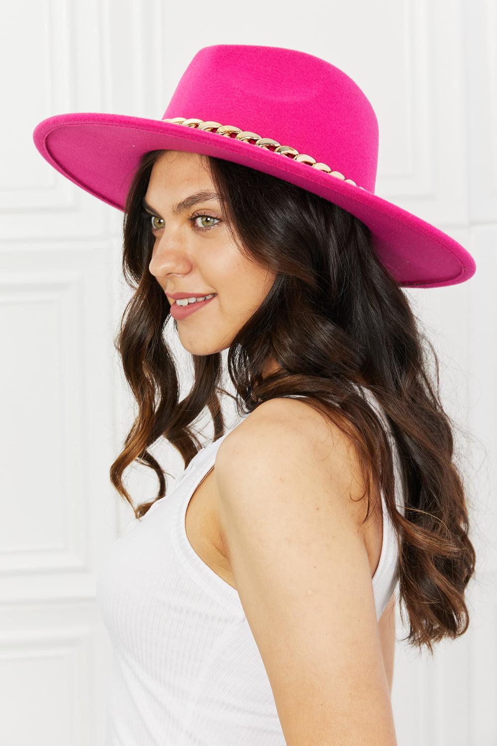 Keep Your Promise Fedora Hat in Pink - Wildflower Hippies