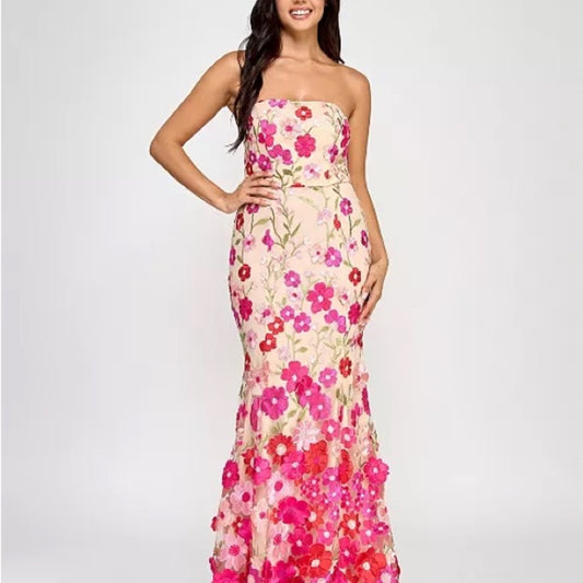 Say Yes Juniors' Embroidered 3D Floral Dress - Juniors Size 1 / 2