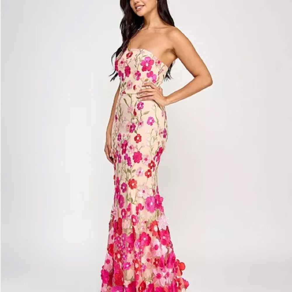 Say Yes Juniors' Embroidered 3D Floral Dress - Juniors Size 1 / 2