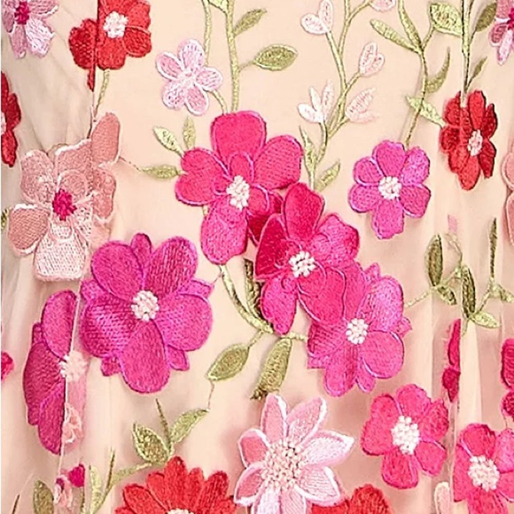 Say Yes Juniors' Embroidered 3D Floral Dress - Juniors Size 1 / 2