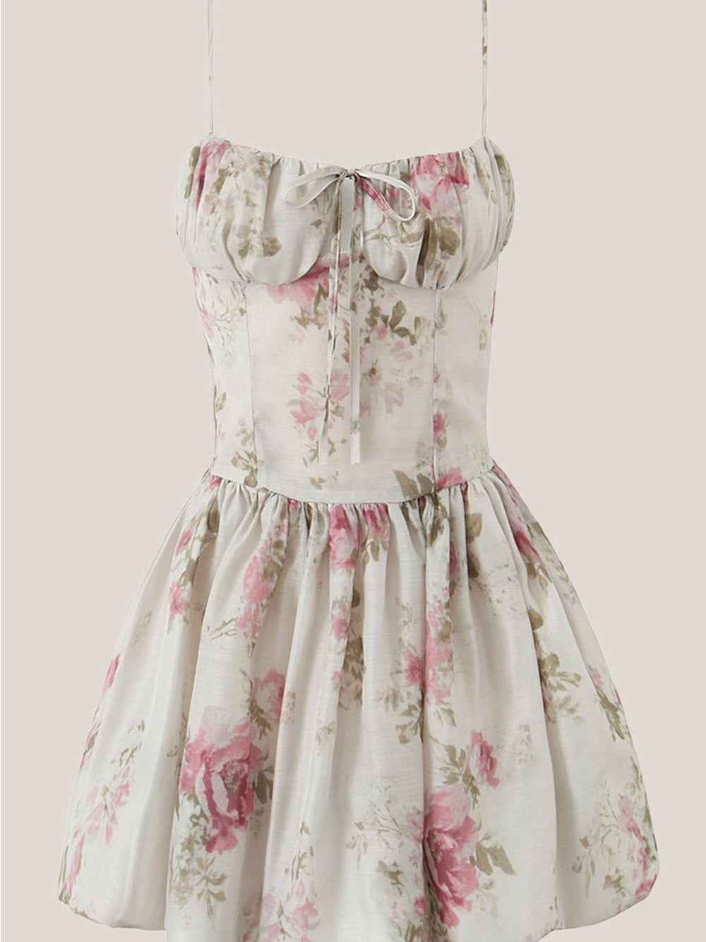 Juniors rose print bubble hem