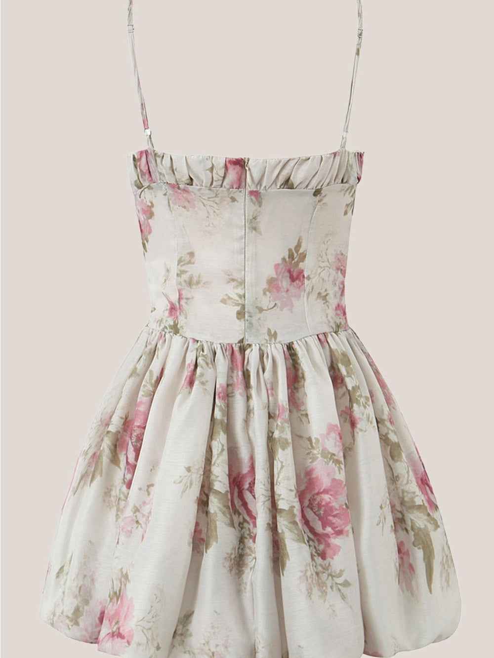 Juniors rose print bubble hem