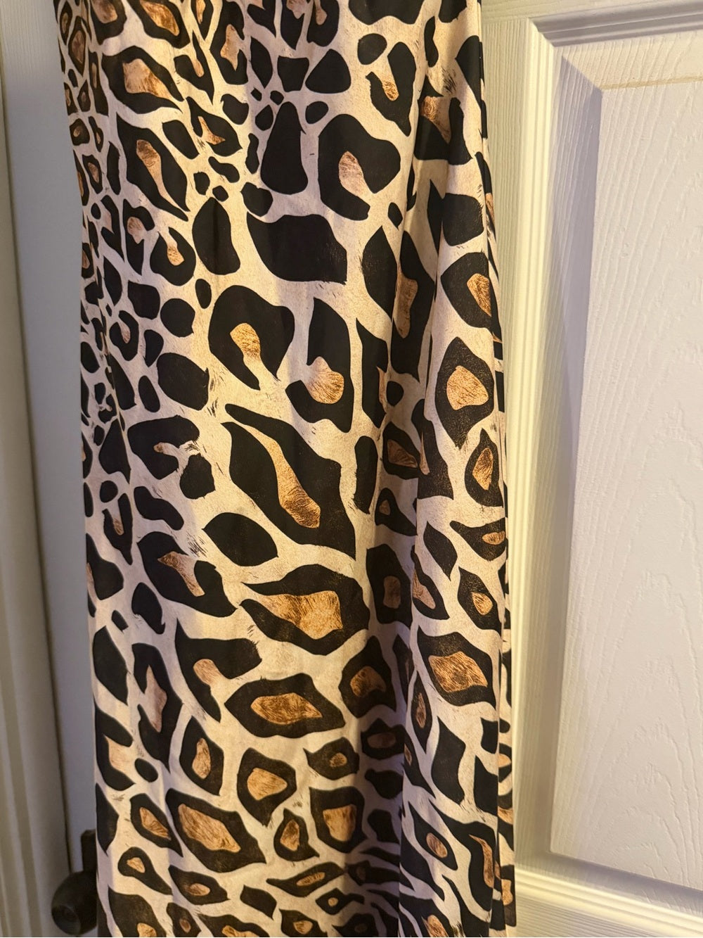 Avec Les Filles scarf tie neck Animal-Print Halter Maxi Dress in Brown and Black