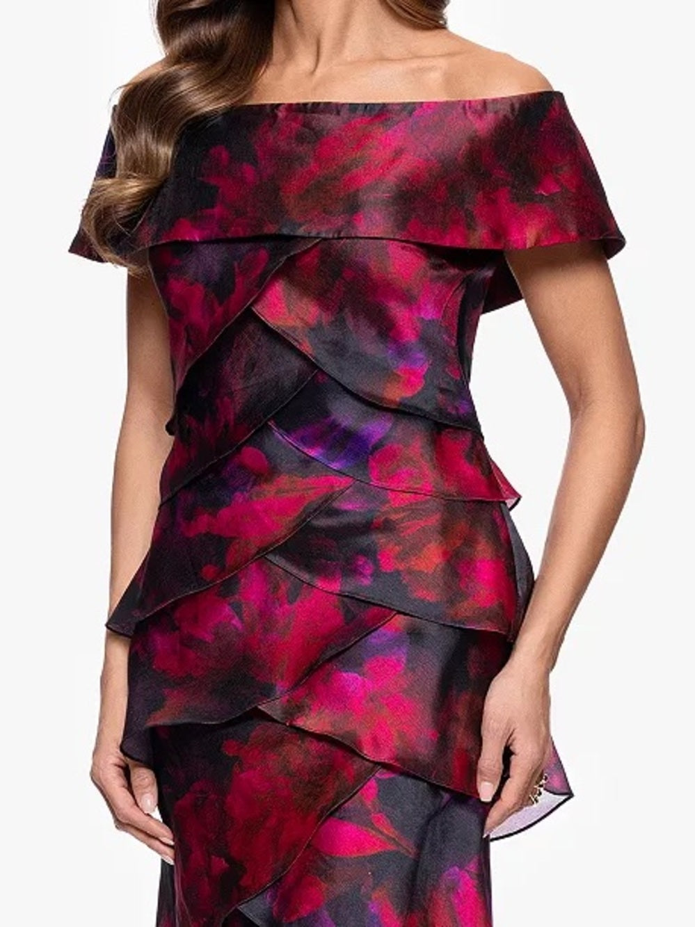 Xscape Black Berry long sheets dress
