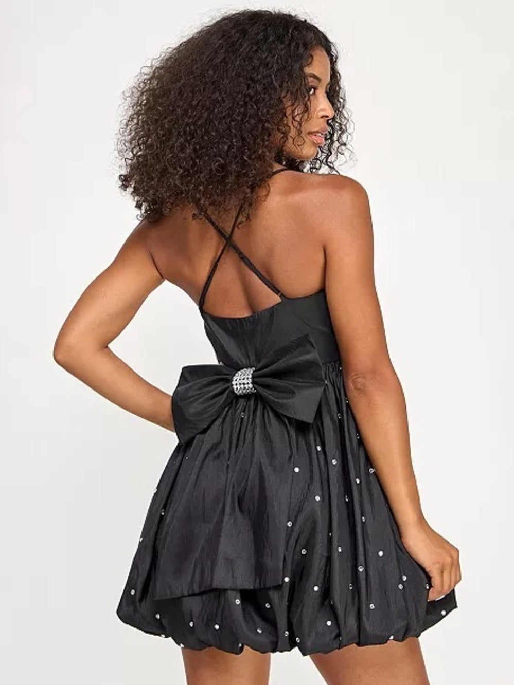 Seni & Cade Juniors size 3/4 rhinestone trim taffeta bubble dress