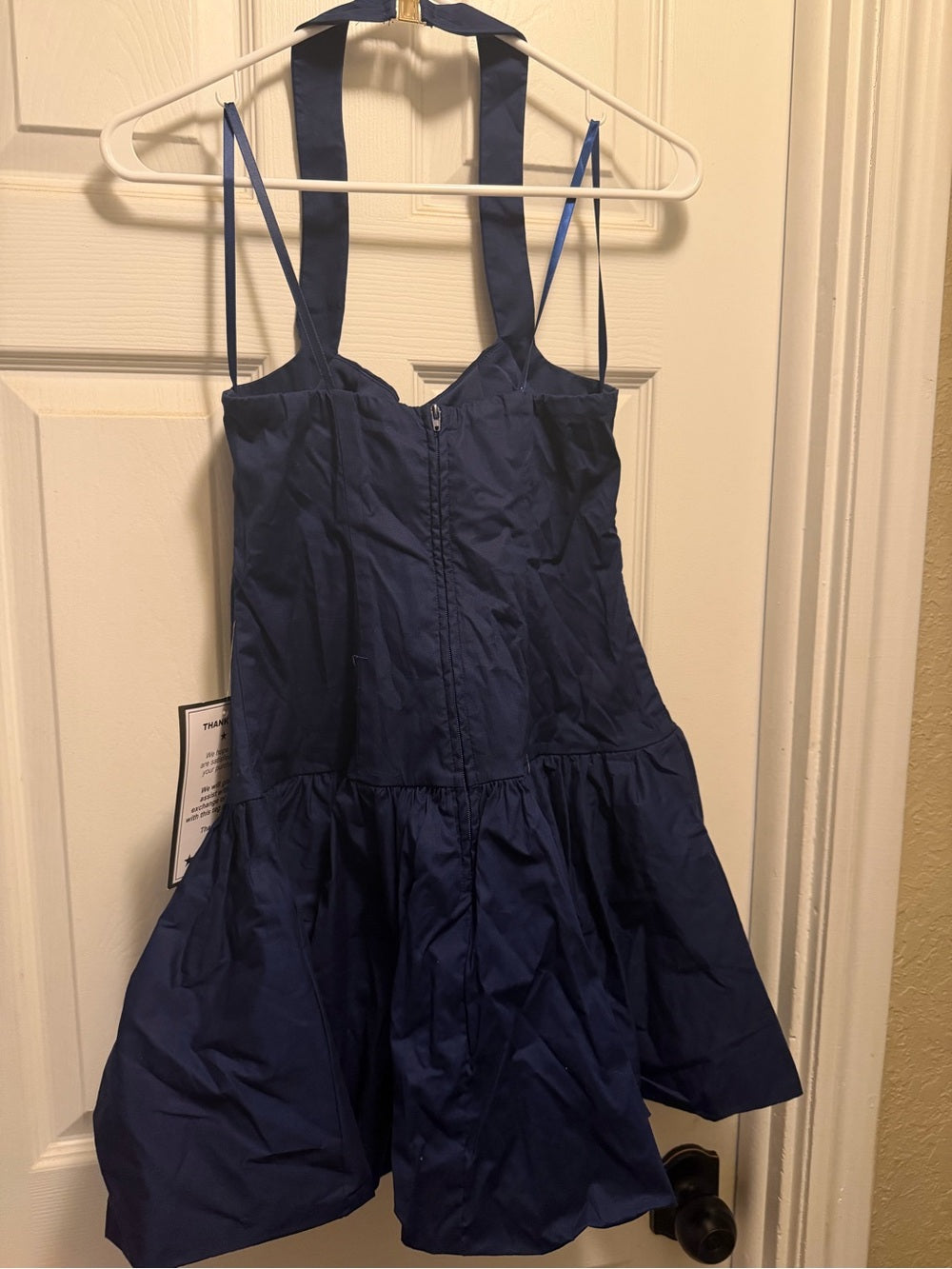Alex & Sophia Juniors 3/4 Halter bubble hem dress