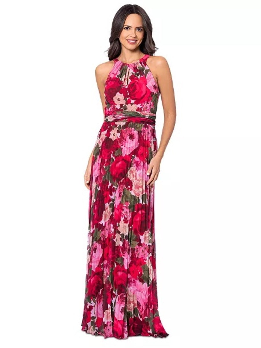 Elevate Your Style with the Xscape Floral Halter Maxi Dress
