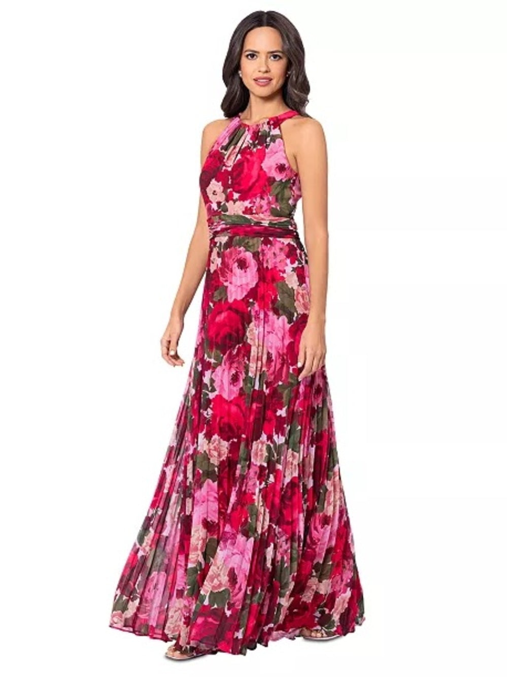 Elevate Your Style with the Xscape Floral Halter Maxi Dress