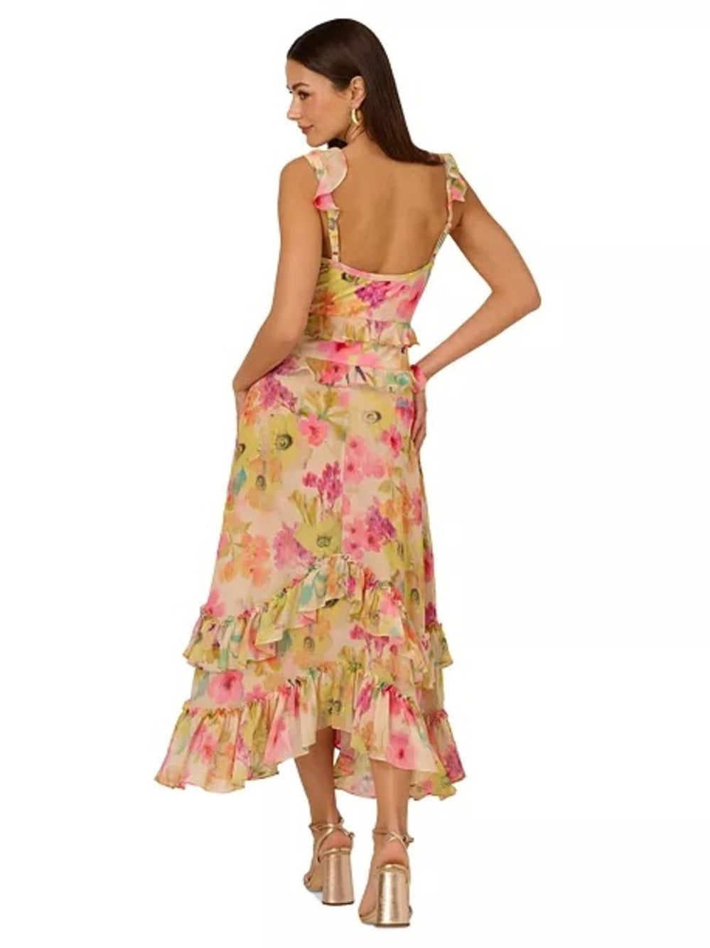 Adrianna Papell Floral Ruffle Dress - Elevate Your Style with Graceful Floral Elegance