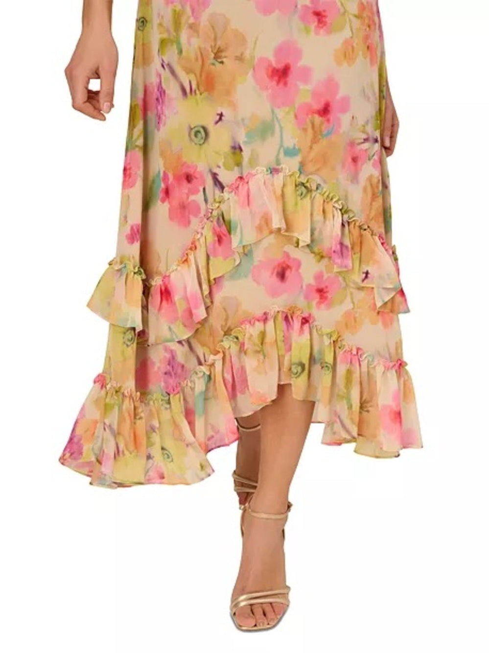 Adrianna Papell Floral Ruffle Dress - Elevate Your Style with Graceful Floral Elegance