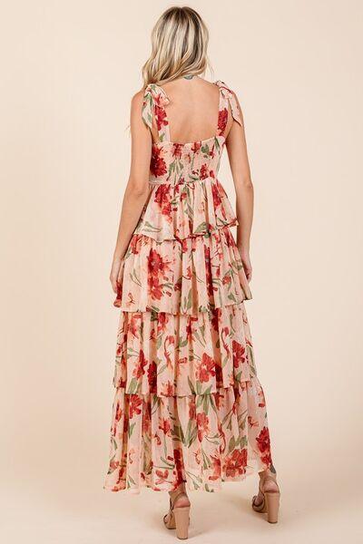 Layered Floral Sweetheart Neck Maxi Dress - Wildflower Hippies