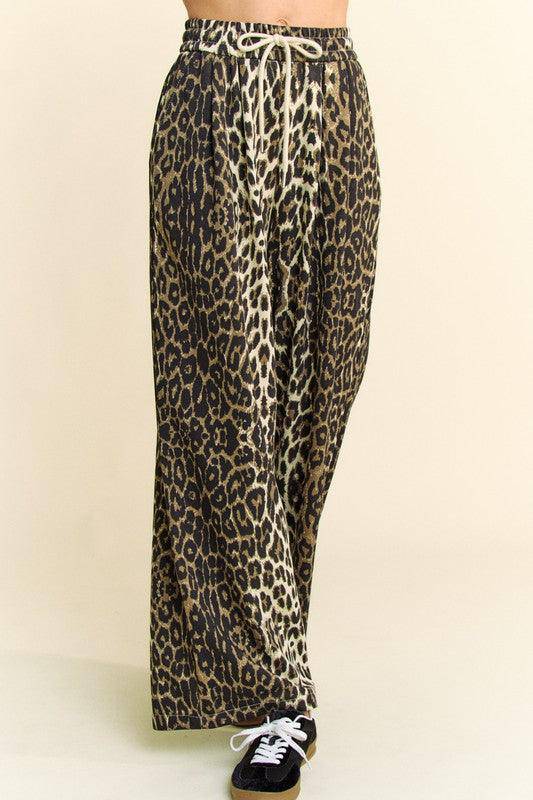 Leopard Wide Leg Pants - Wildflower Hippies