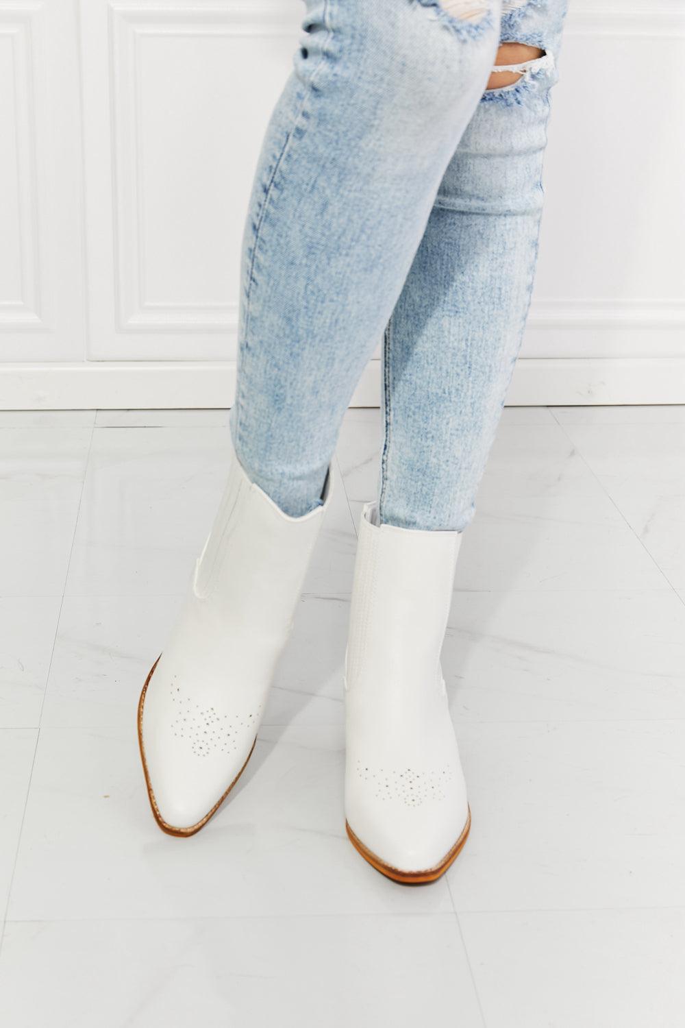 Love the Journey Stacked Heel Chelsea Boot in White - Wildflower Hippies