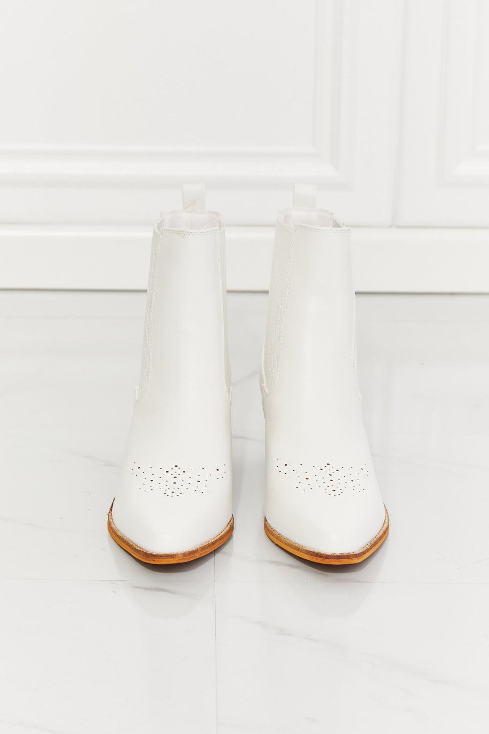 Love the Journey Stacked Heel Chelsea Boot in White - Wildflower Hippies