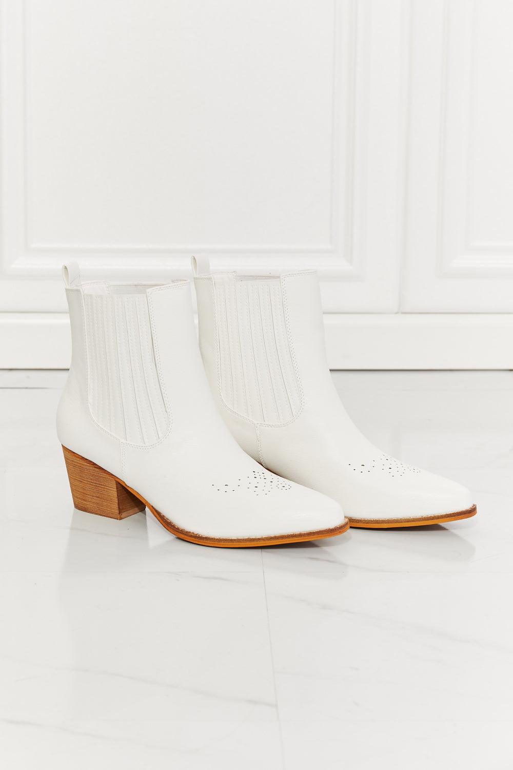 Love the Journey Stacked Heel Chelsea Boot in White - Wildflower Hippies