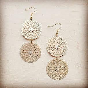 Matte Gold Dangle Filigree Earrings - Wildflower Hippies