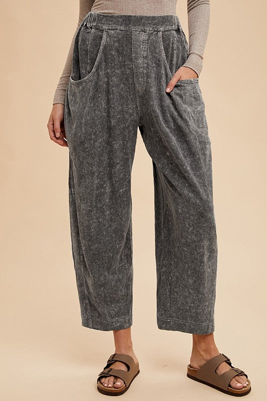 Mineral Washed Elastic Waist Pants - Wildflower Hippies