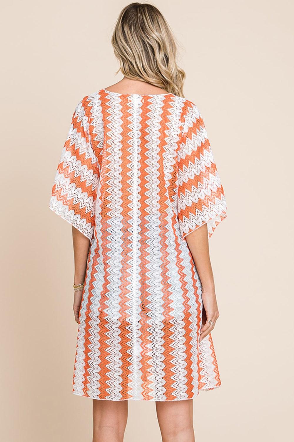 Multi Crochet Lace Cover Up in Orange - Wildflower Hippies