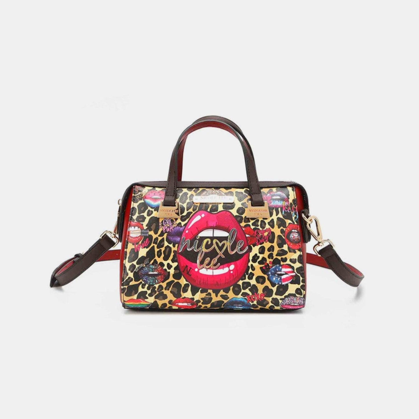 Nicole Lee USA 3-Piece Wild Lips Print Handbag Set - Wildflower Hippies