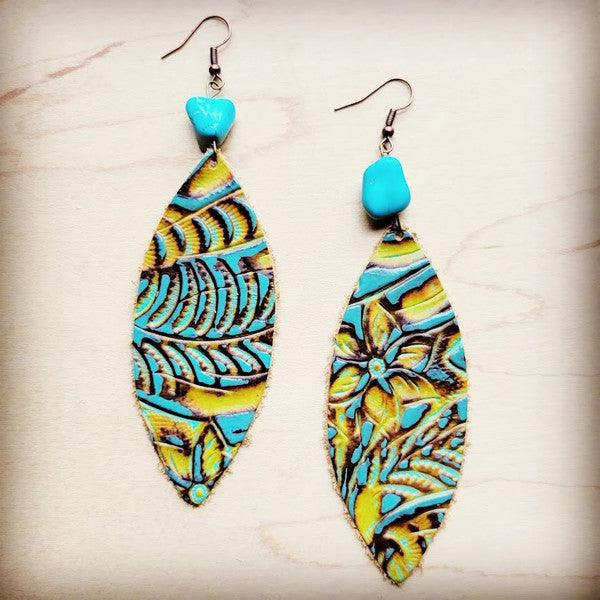 Oval Earrings in Dallas Turquoise w/ Turquoise - Wildflower Hippies