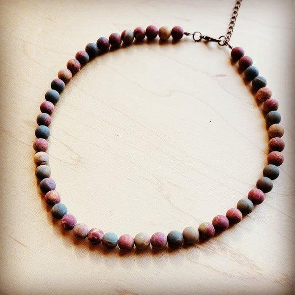 Picasso Jasper Collar Length Beaded Necklace - Wildflower Hippies