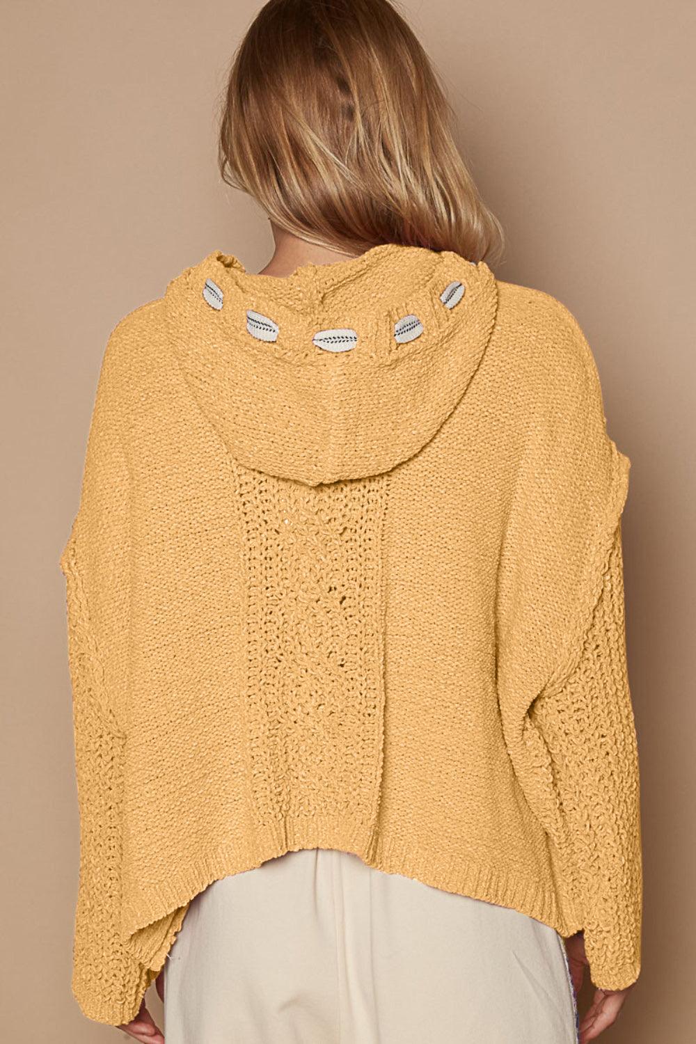 POL Cable Knit Hooded Chenille Sweater - Wildflower Hippies