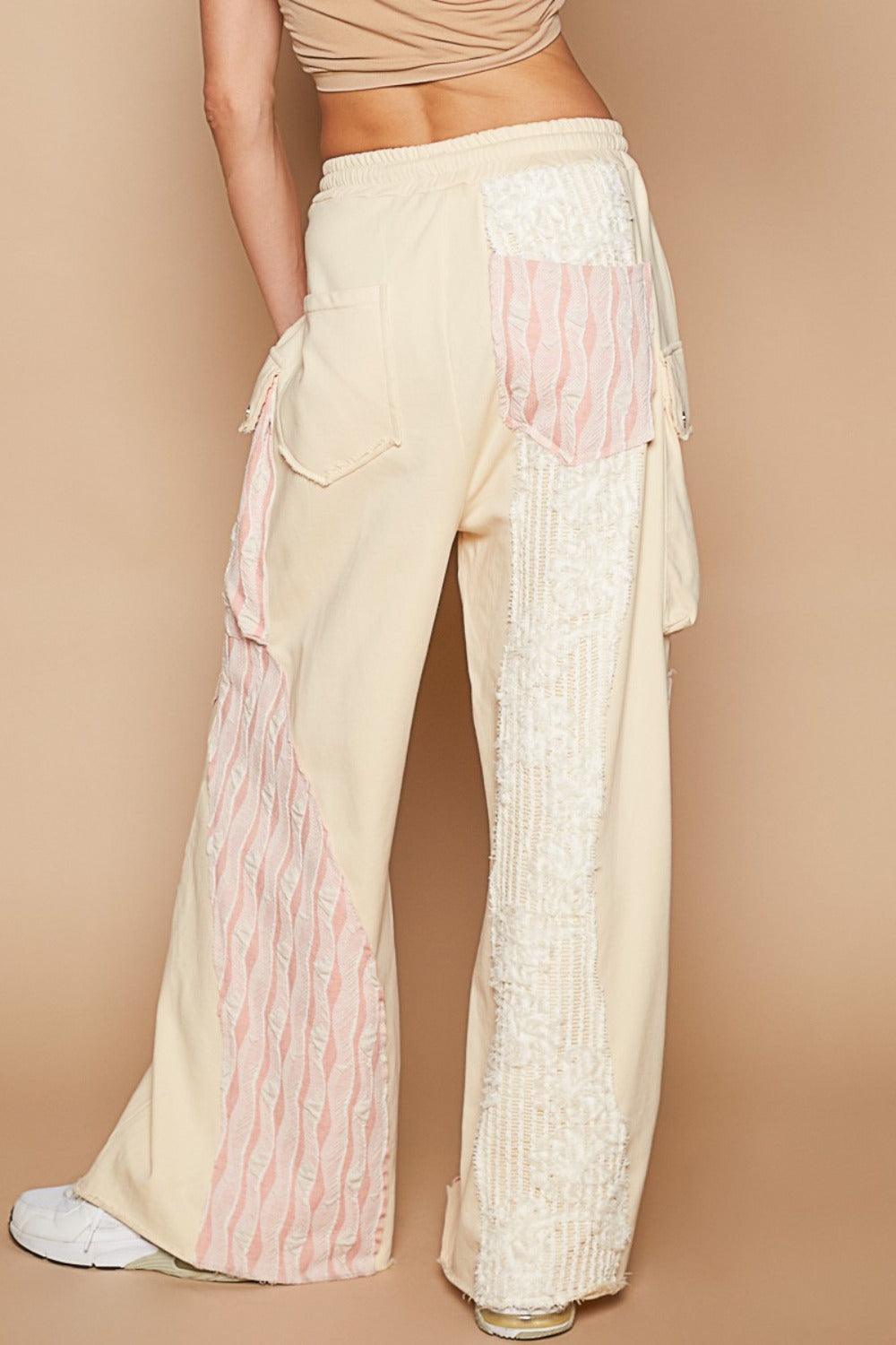 POL Crochet Contrast Drawstring Wide Leg Pants - Wildflower Hippies