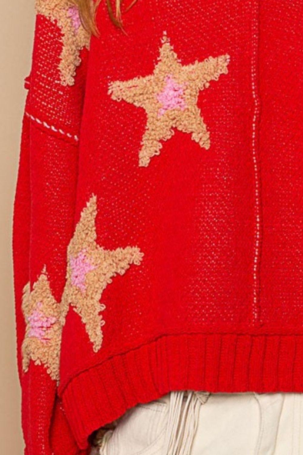 POL Long Sleeve Star Patch Sweater - Wildflower Hippies