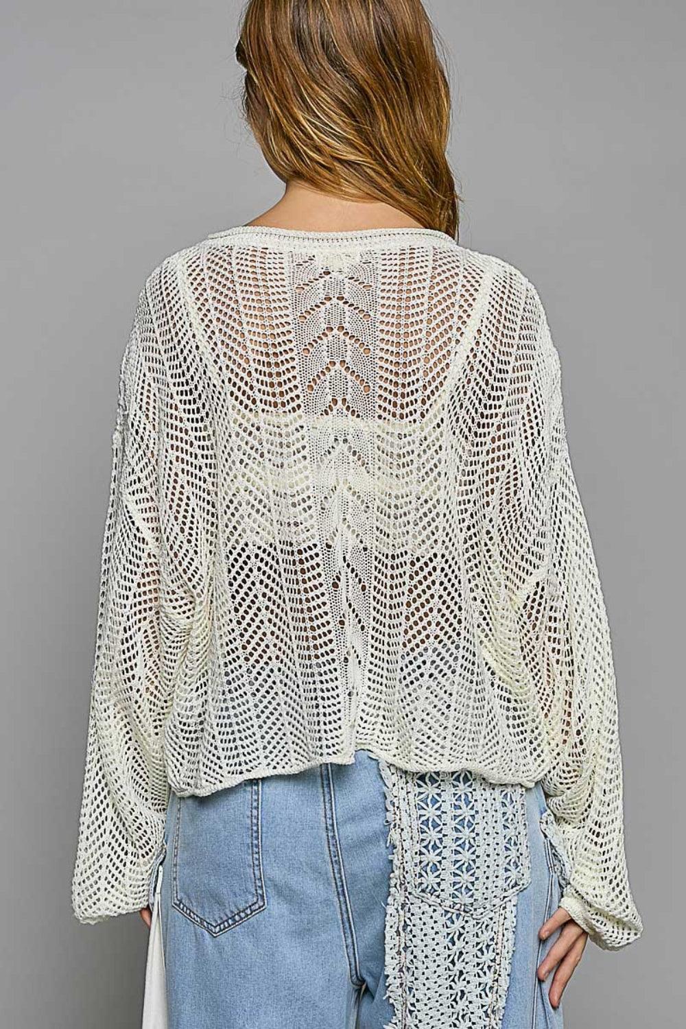 POL Openwork Balloon Sleeve Knit Cover Up - Wildflower Hippies