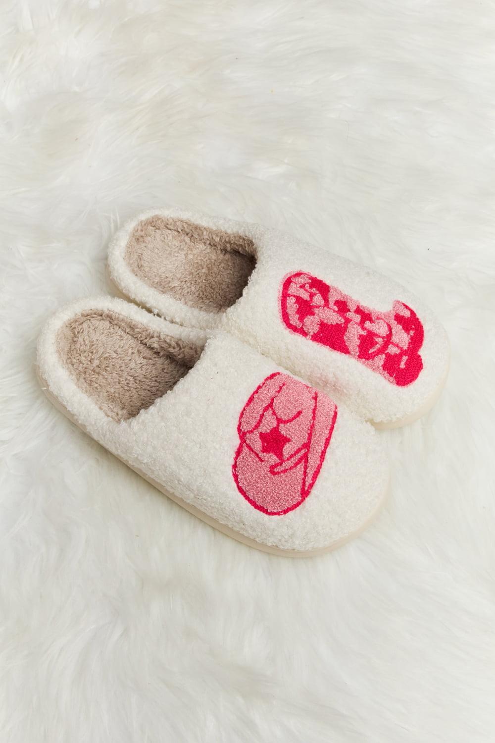 Printed Plush Slide Slippers - Wildflower Hippies