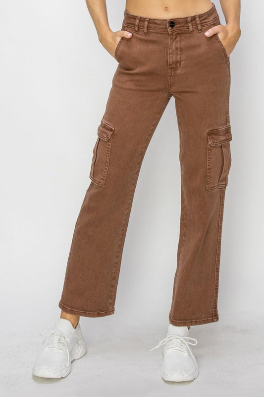 Risen Full Size High Rise Cargo Jeans - Wildflower Hippies