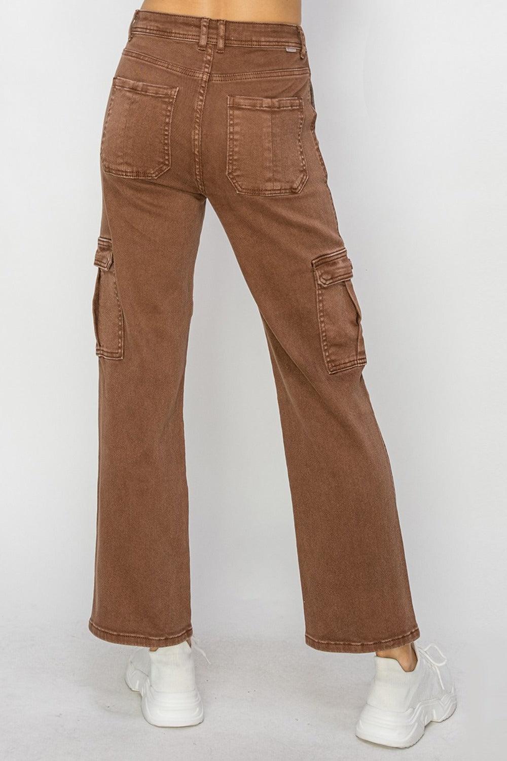 Risen Full Size High Rise Cargo Jeans - Wildflower Hippies