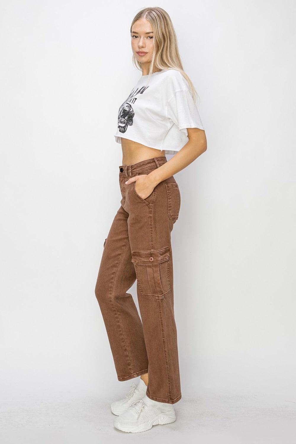 Risen Full Size High Rise Cargo Jeans - Wildflower Hippies