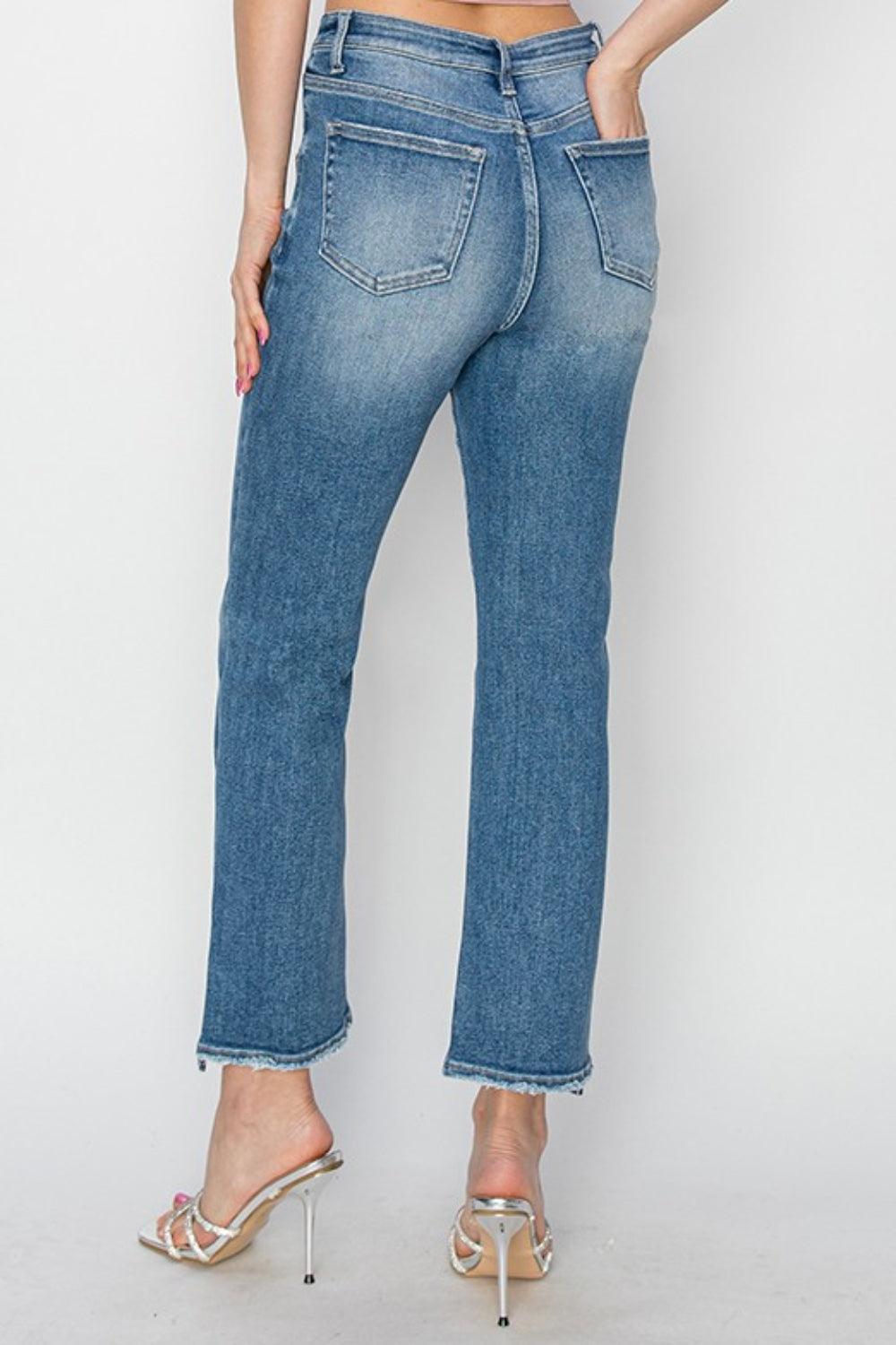 RISEN High Rise Slim Straight Jeans - Wildflower Hippies