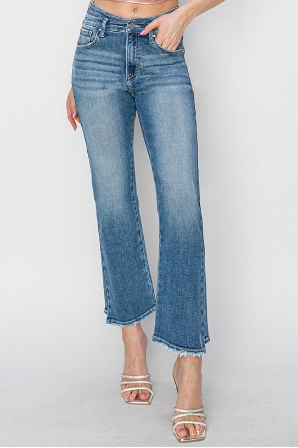 RISEN High Rise Slim Straight Jeans - Wildflower Hippies