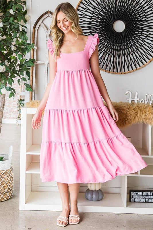 Ruffled Sleeveless Tiered Midi Dress - Wildflower Hippies