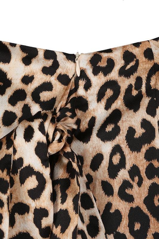Satin leopard tie skirt - Wildflower Hippies