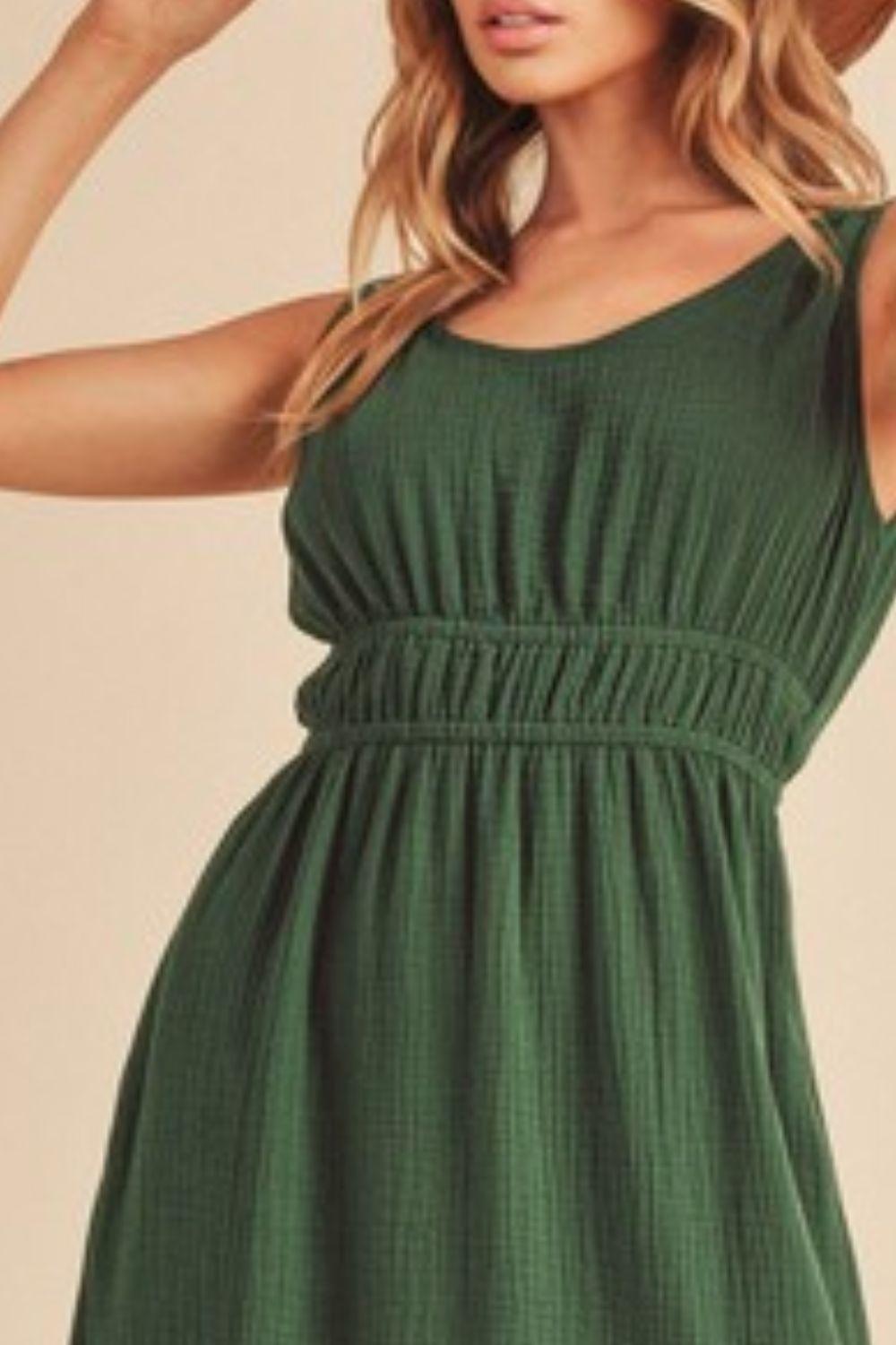 Side Slit Round Neck Sleeveless Tank Dress - Wildflower Hippies