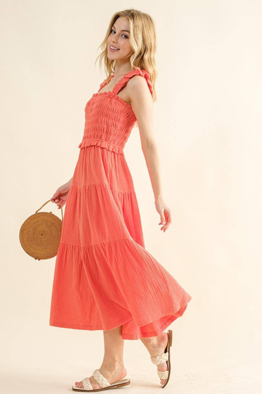 Smocked Ruffled Tiered Dress - Wildflower Hippies