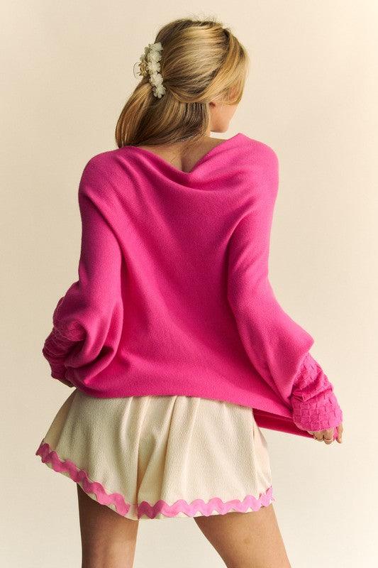 Solid Color Batwing Sleeve Sweater - Wildflower Hippies